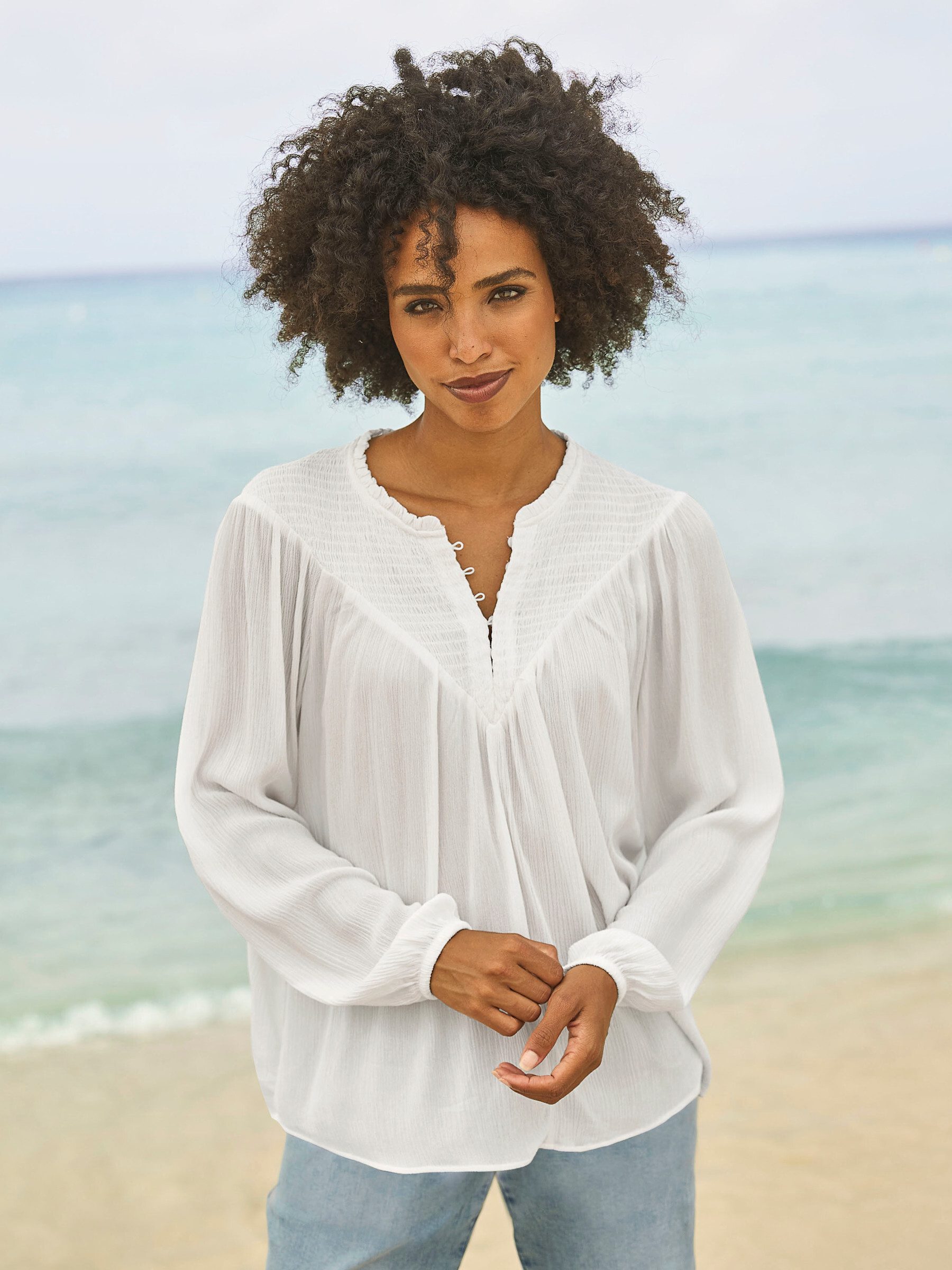 heine Klassische Bluse Bluse Langarm