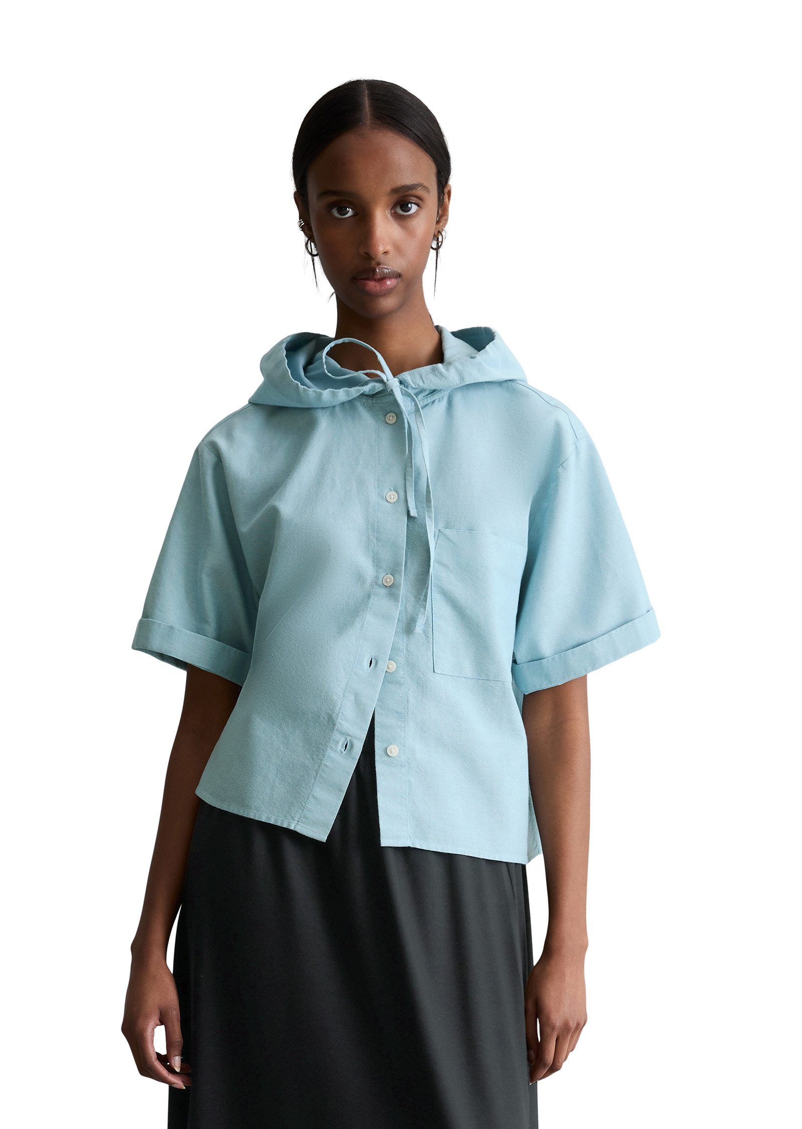 Marc O'Polo DENIM Kurzarmbluse aus Organic Cotton Oxford