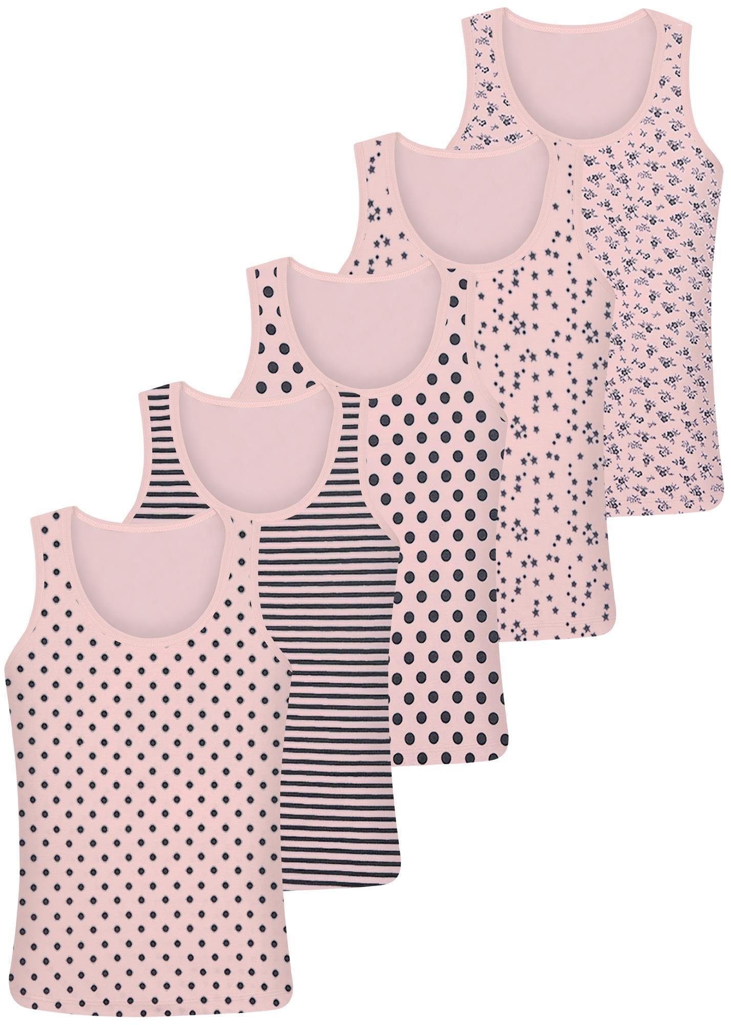 LOREZA Unterhemd 5 Kinder Mädchen Unterhemden Unterwäsche Tank Baumwolle Gr. 92-170 (Set, 5-St) Breite Träger 5er Pack | Ärmellose Unterhemden