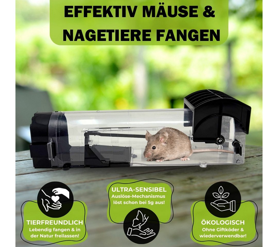 Thumbnail - EKNA Lebendfalle Mäusefalle lebend - wiederverwendbare Mäuse Falle, Ökologische Nagetierbekämpfung