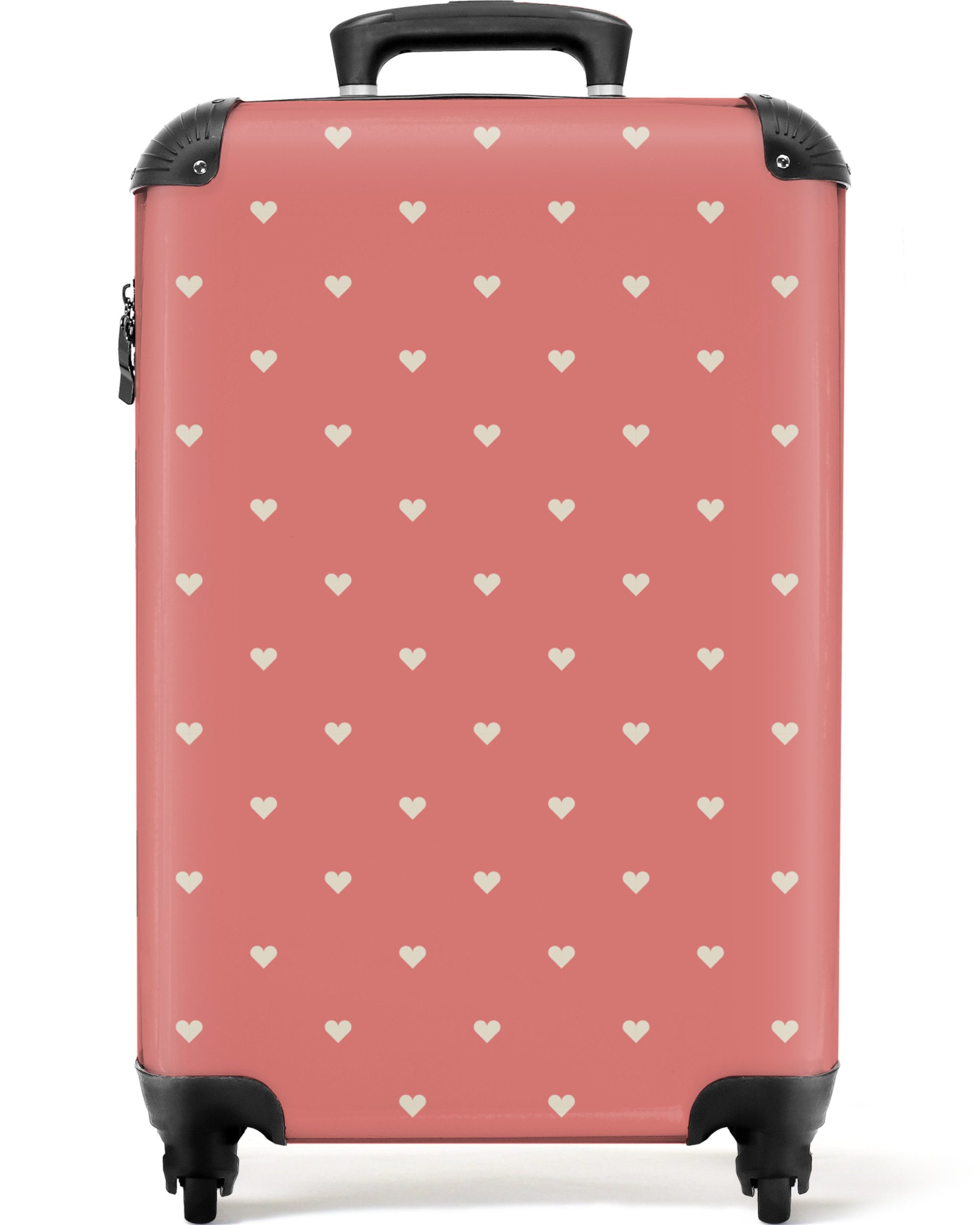 Kinderkoffer Herzen - Rosa - Muster 55x35x20cm