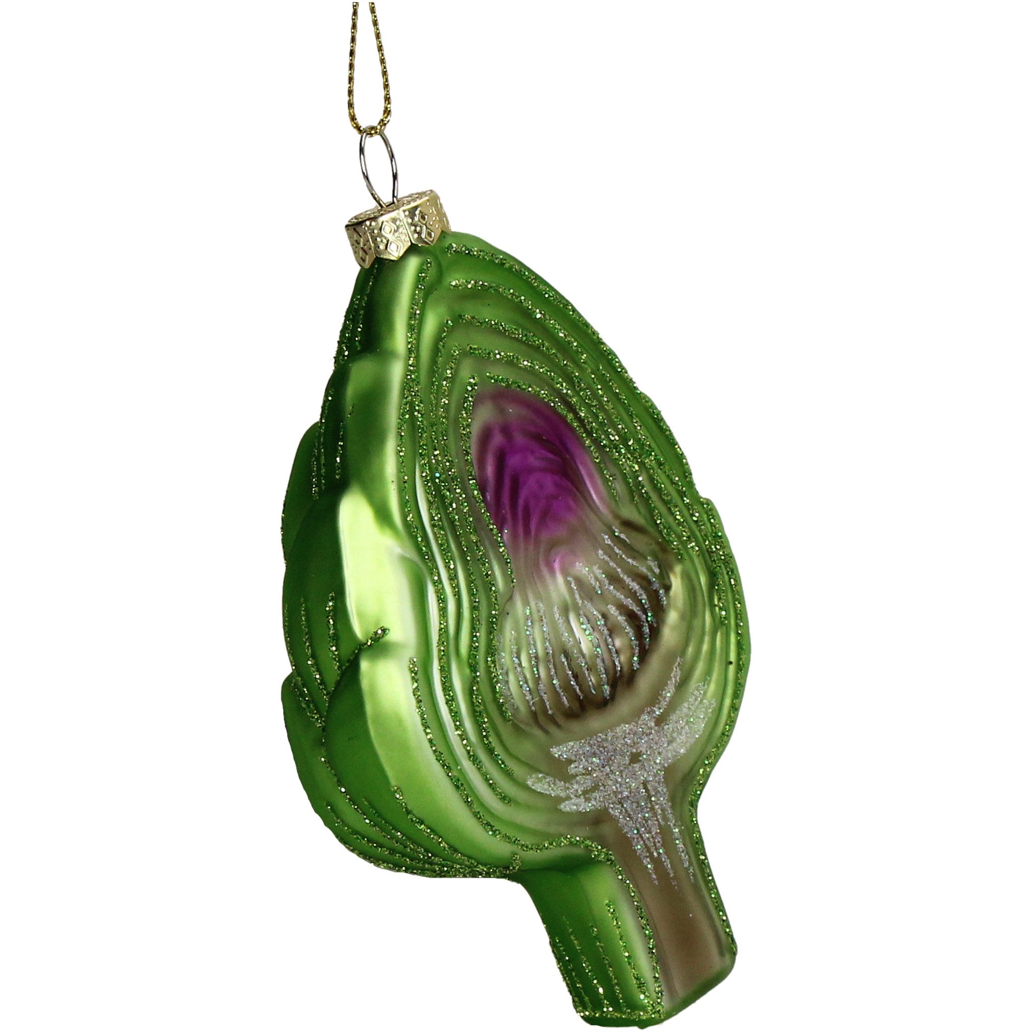 HD Collection Christbaumschmuck, Christbaumschmuck Glas 11cm Artischocke Figur Grün