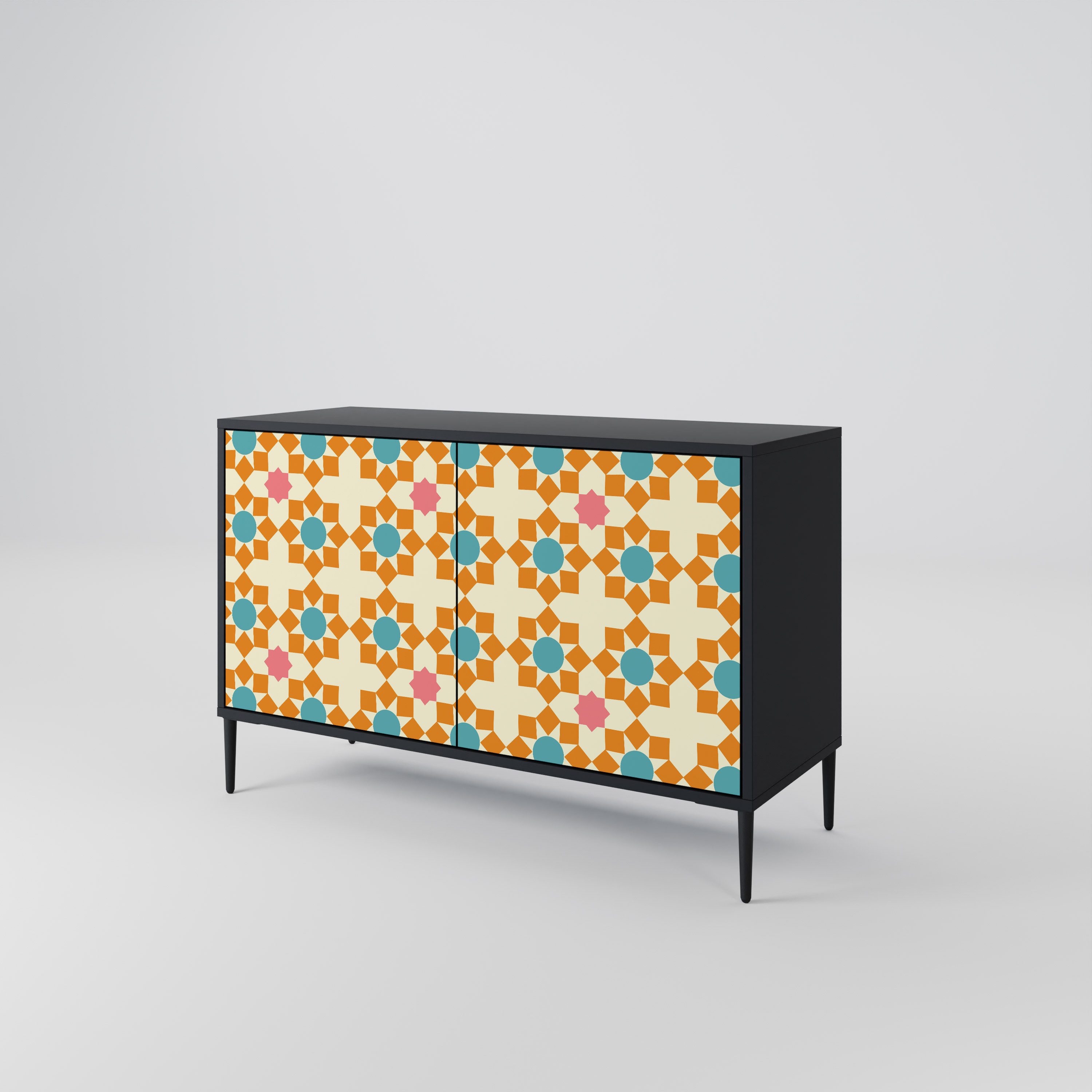 SPACEREBELS Kommode (3 Türen), Sideboard Komodenschrank Möbel für Wohnzimmer mit 2 Türen oder mit