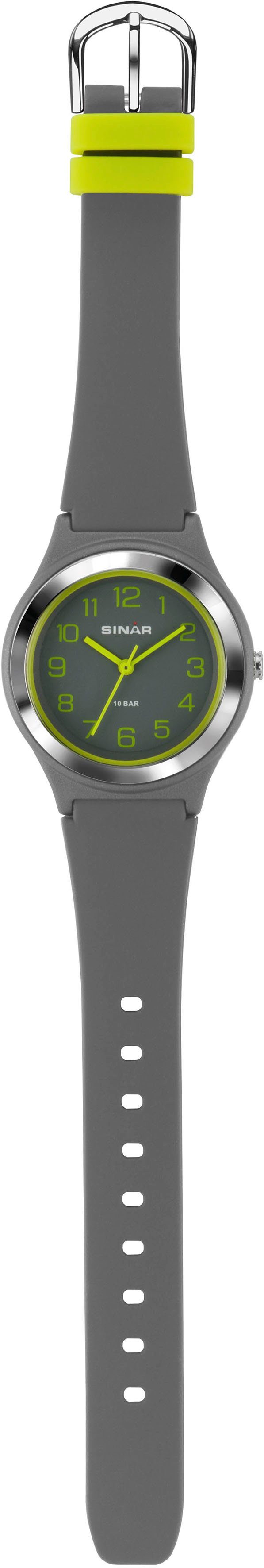 SINAR Quarzuhr XB-48-1, Armbanduhr, Damenuhr,Jugendliche, Silikonarmband, bis 10 bar wasserd.