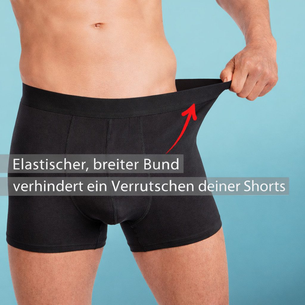 Kemes Boxershorts Unterhosen Herren 10er Pack Boxershorts Herren schwarz Baumwolle (Set, 10 Stück) kein kratzendes Etikett