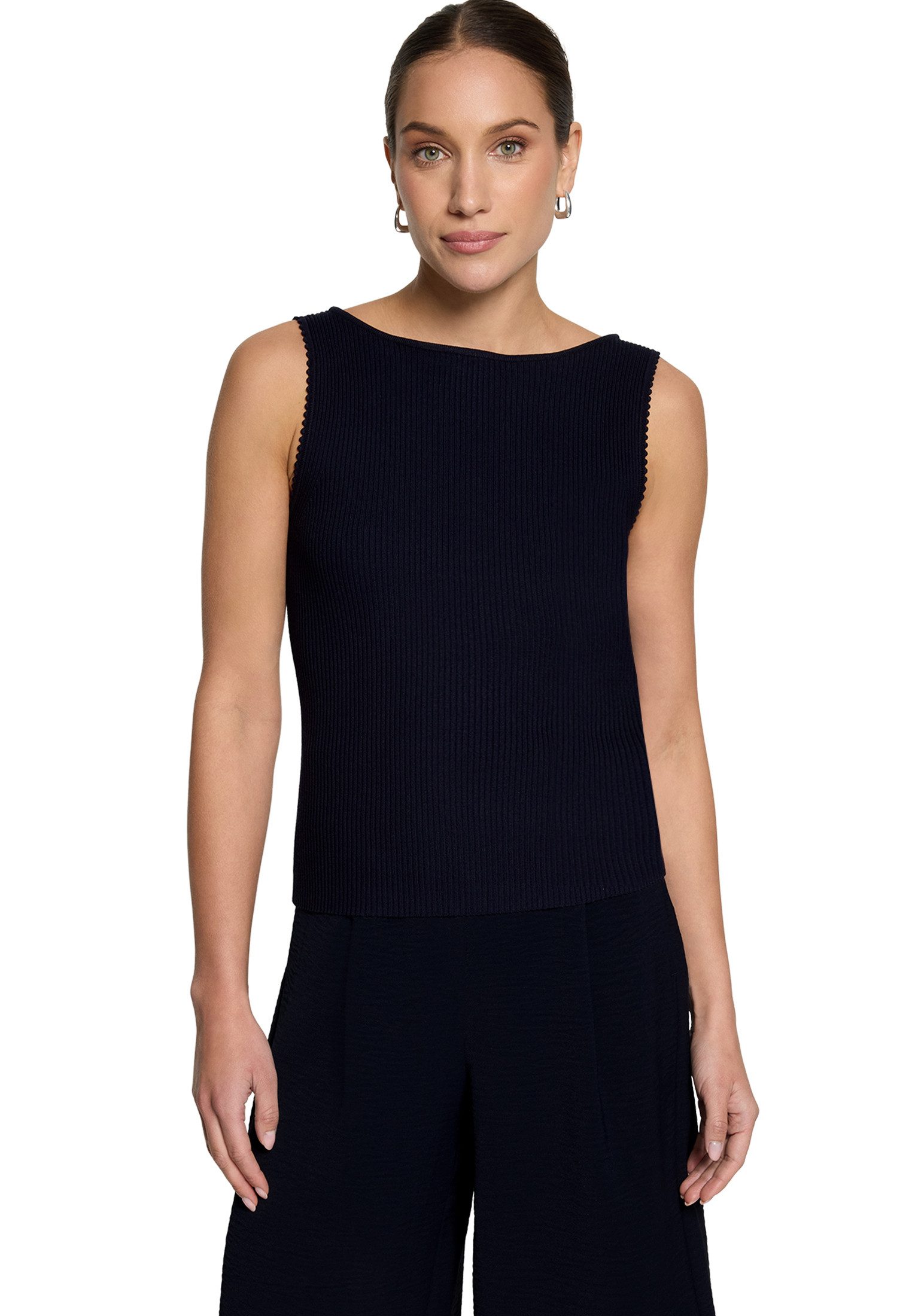 Zero Stricktop Damen ohne Arm mit Wellenkante