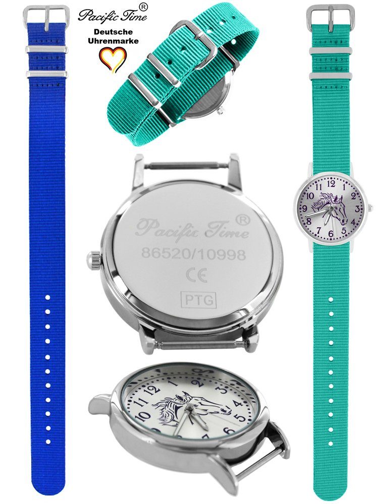 Pacific Time Quarzuhr Set Kinder violett Gratis Armbanduhr royalblau Pferd türkis Match Mix und Versand Design Wechselarmband, und 
