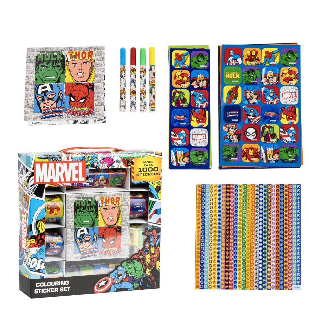 MARVEL Stickerbuch – Sticker Set & Schreibwaren für Schule & Kreativprojekte (1000-St)