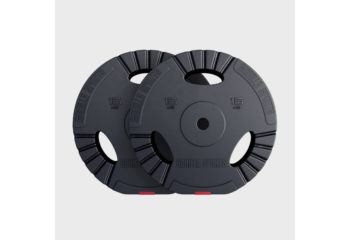 GORILLA SPORTS Hantelscheibe Hantelscheibe 30/31 mm Kunststoff Gripper 1,25-15 KG, 30 kg