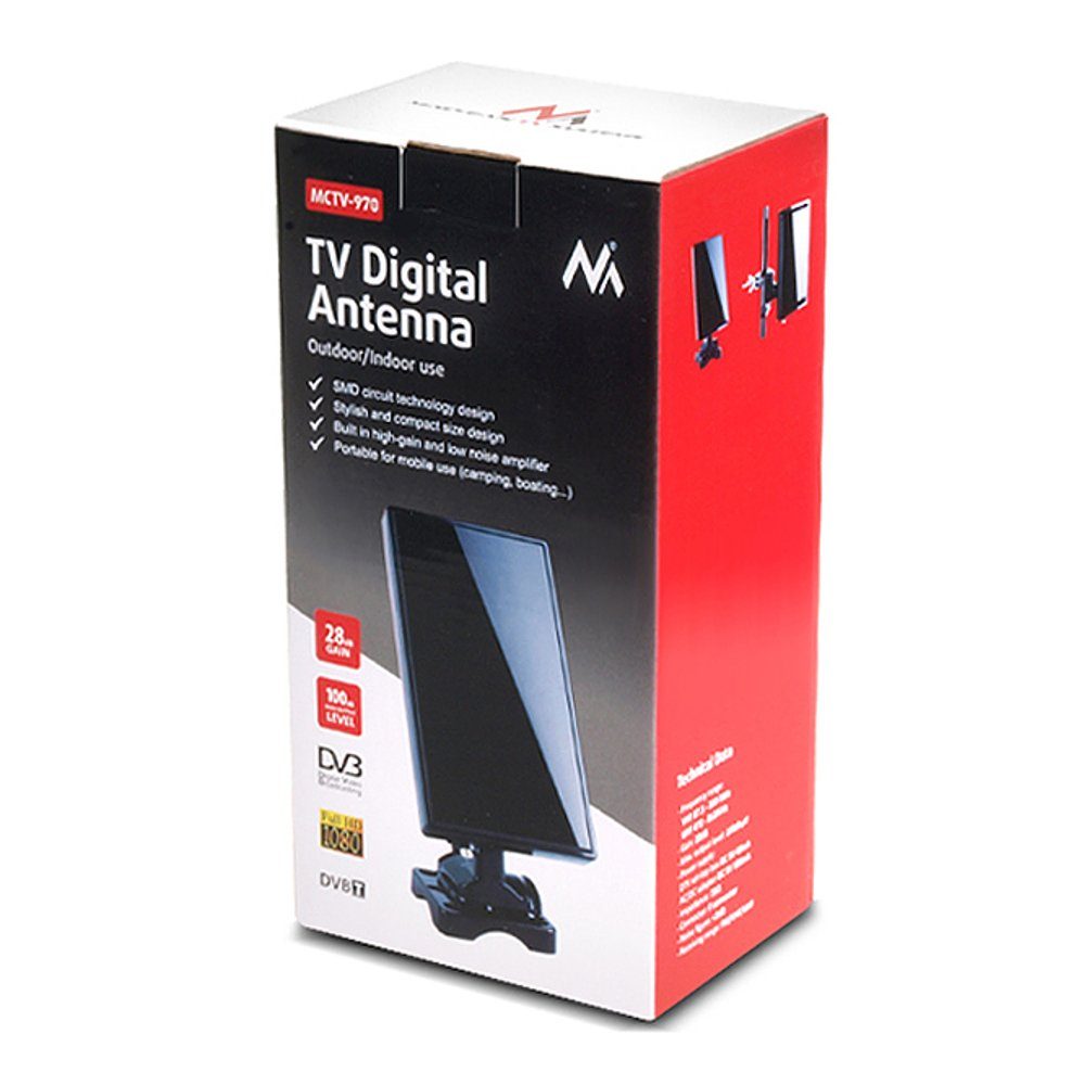Maclean MCTV-970 Dachantenne (DAB, DVB-T, DVB-T2, UHF, VHF, für Außenbereich, Innenbereich)
