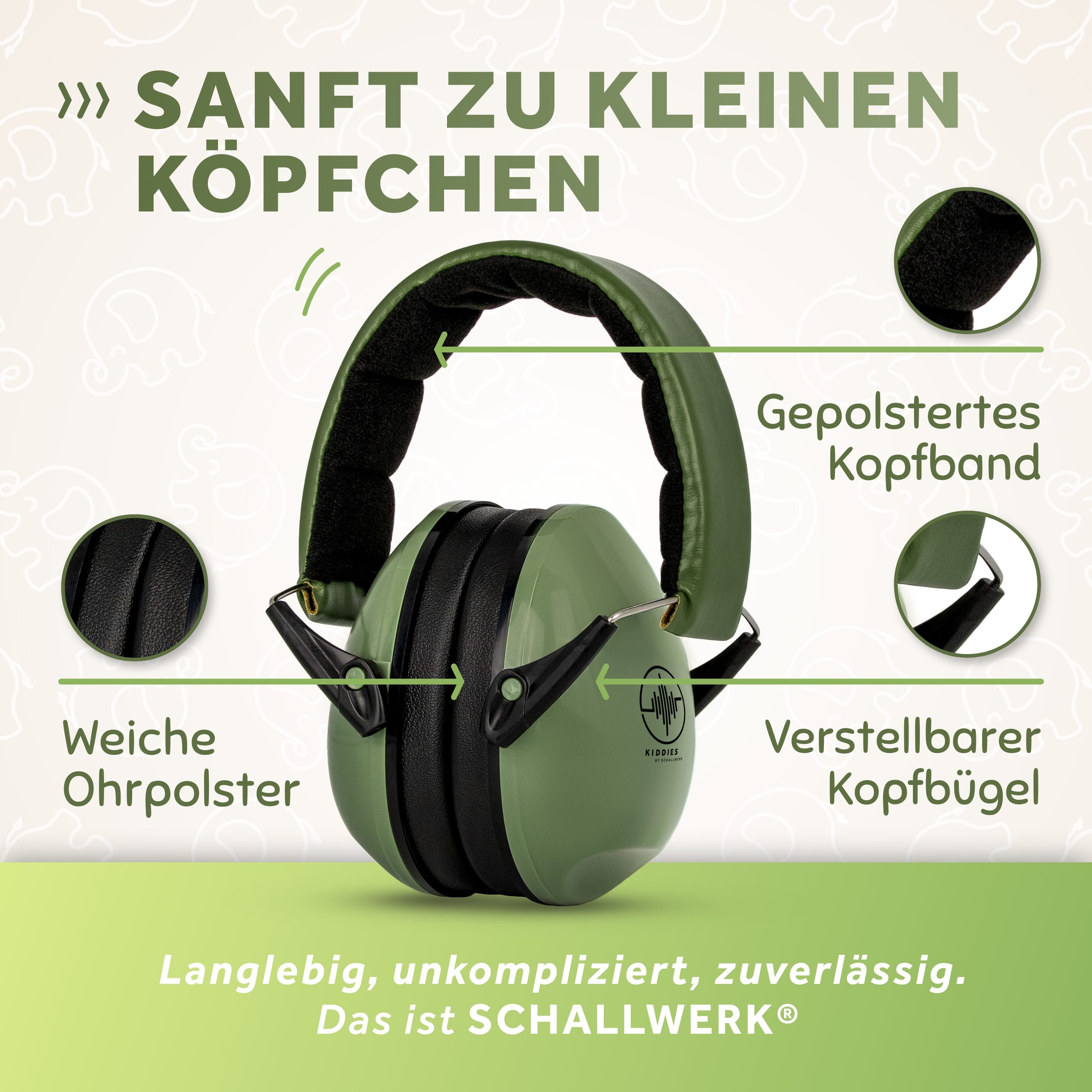 Schallwerk Kapselgehörschutz Kiddies Gehörschutz Kinder, Lärmschutz Ohrenschützer bis 16 Jahre, (Ohrenschutz für Kinder & Jugendliche, stufenlos größenverstellb – Bild 5 von 5