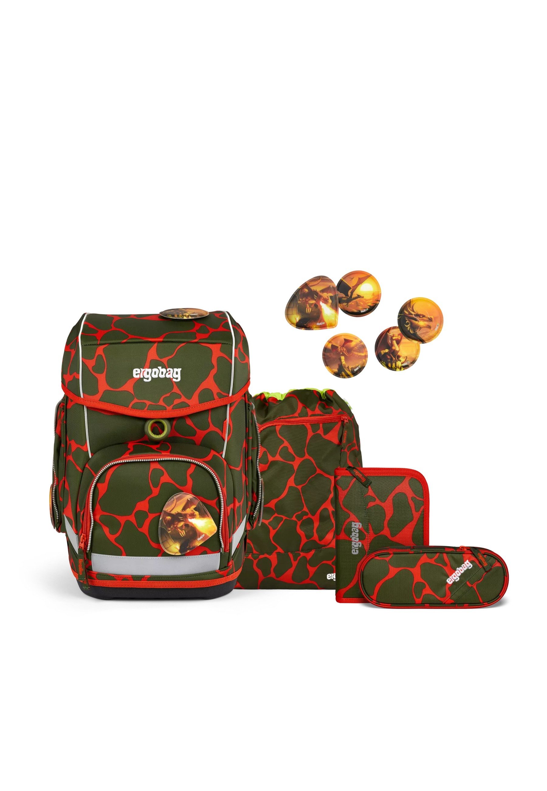 ergobag Ранцы cubo Set (5-tlg., cubo Set), verstellbarer Brustgurt