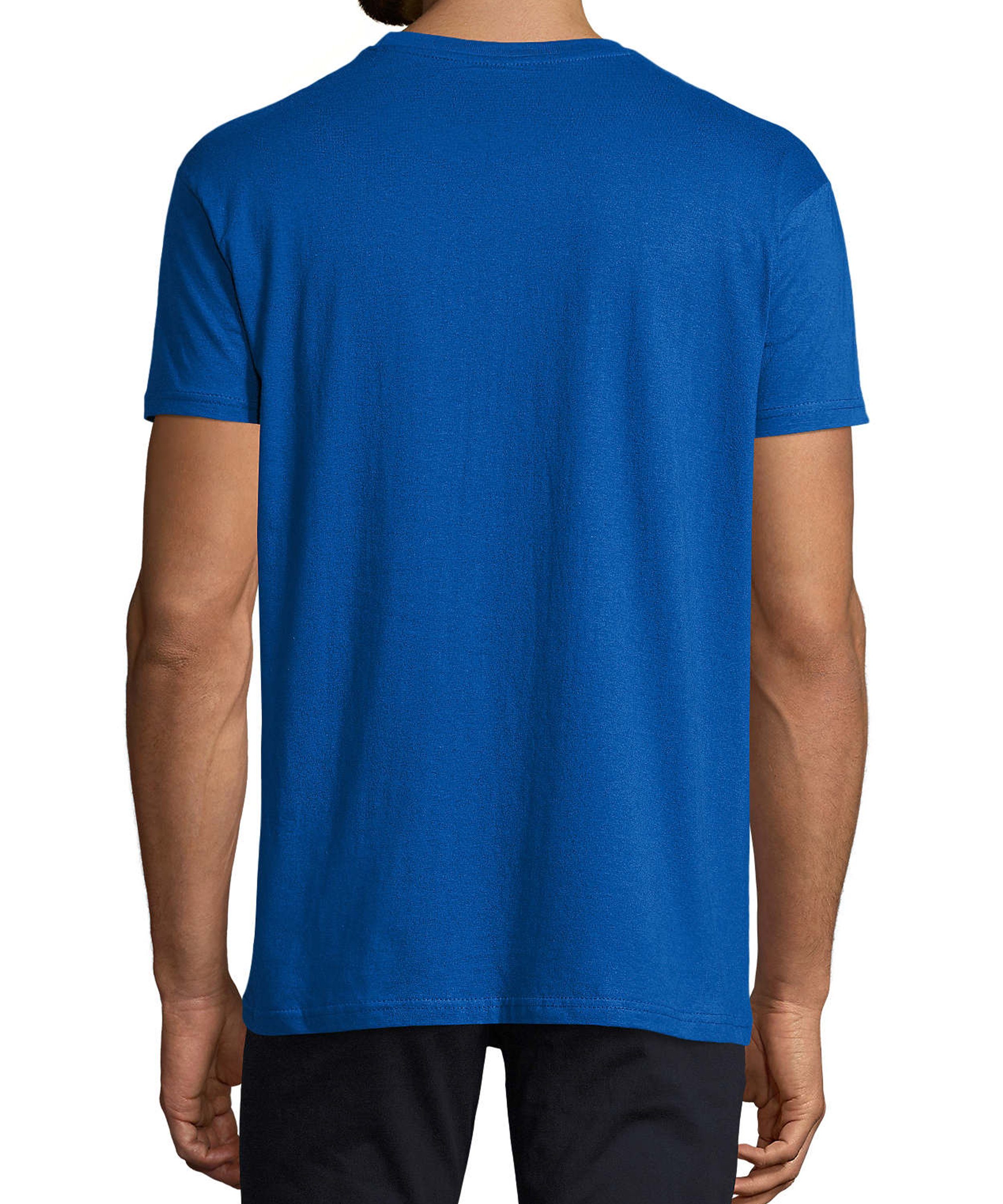 mir Trinkshirt reicht Baumwollshirt Aufdruck Fit, i308 ein blau MyDesign24 Bier Print Herren T-Shirt royal Shirt Regular mit Oktoberfest - Fun