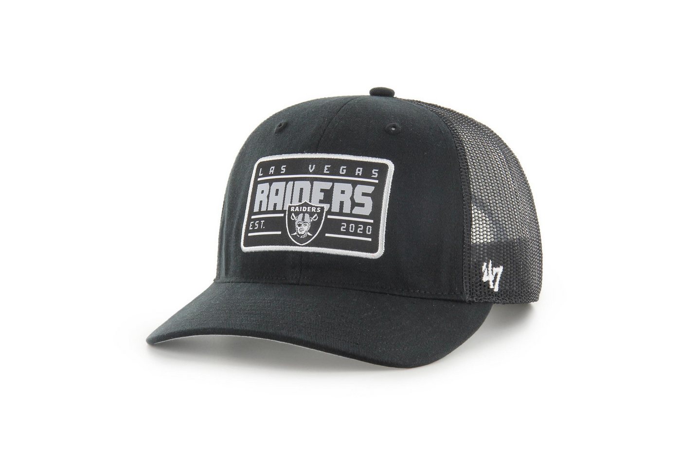 '47 Brand Trucker Cap '47 Brand NFL Cap LAS VEGAS RAIDERS '47 Hardline Trucker RF Black (Basecap, Basecap, Meshcap, Trucker Kappe) Schirmunterseite Grau