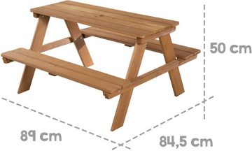 roba® Kindersitzgruppe Picknick for 4 Outdoor +, Teakholz, (Set), mit abgerundeten Ecken; inklusive Sitzauflagen Â»Little StarsÂ«