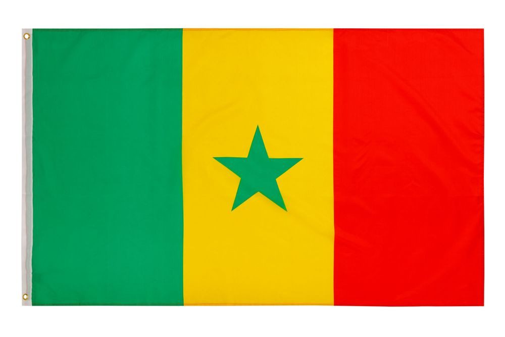 PHENO FLAGS Flagge Senegal Flagge 90 x 150 cm Senegalesische Fahne (Hissflagge für Fahnenmast), Inkl. 2 Messing Ösen
