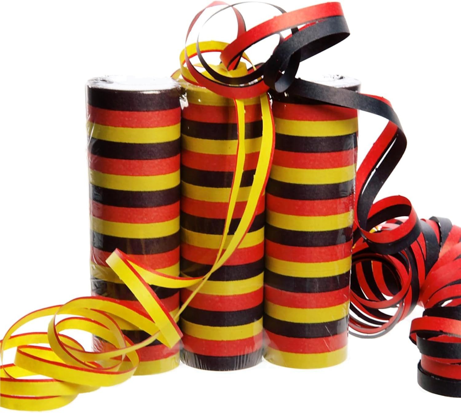 Dekotalent® Luftschlange 9x Luftschlangen Deutschland schwarz-rot-gelb Party Deko Fußball WM EM