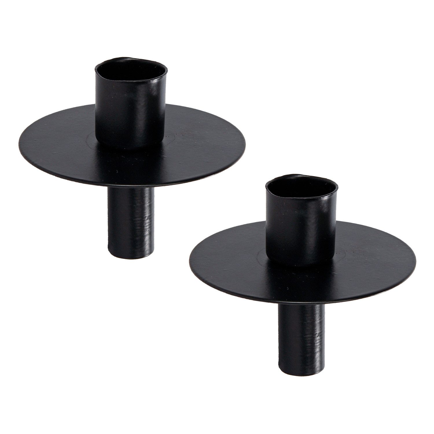 Macosa Home Kerzenhalter Flaschenaufsatz schwarz Metall 2er Set (modern, Halter Flaschenkerzenhalter), Stabkerzenhalter Flasche Stabkerzen