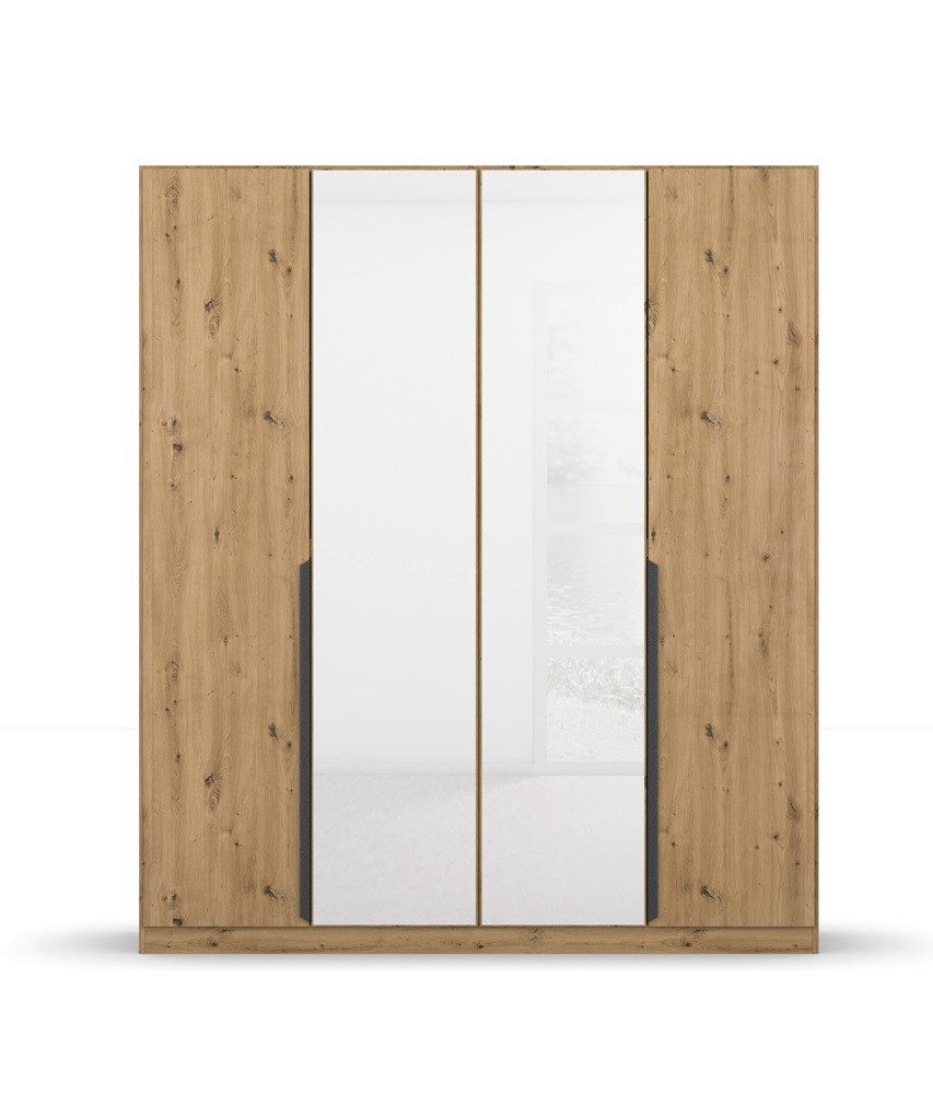 Rauch Möbel Kleiderschrank Drehtürenschrank Artemis, mit Glastüren, Eiche Artisan / weiß Drehtürenschrank, Schrank, Kleiderschrank, Breite 185 cm