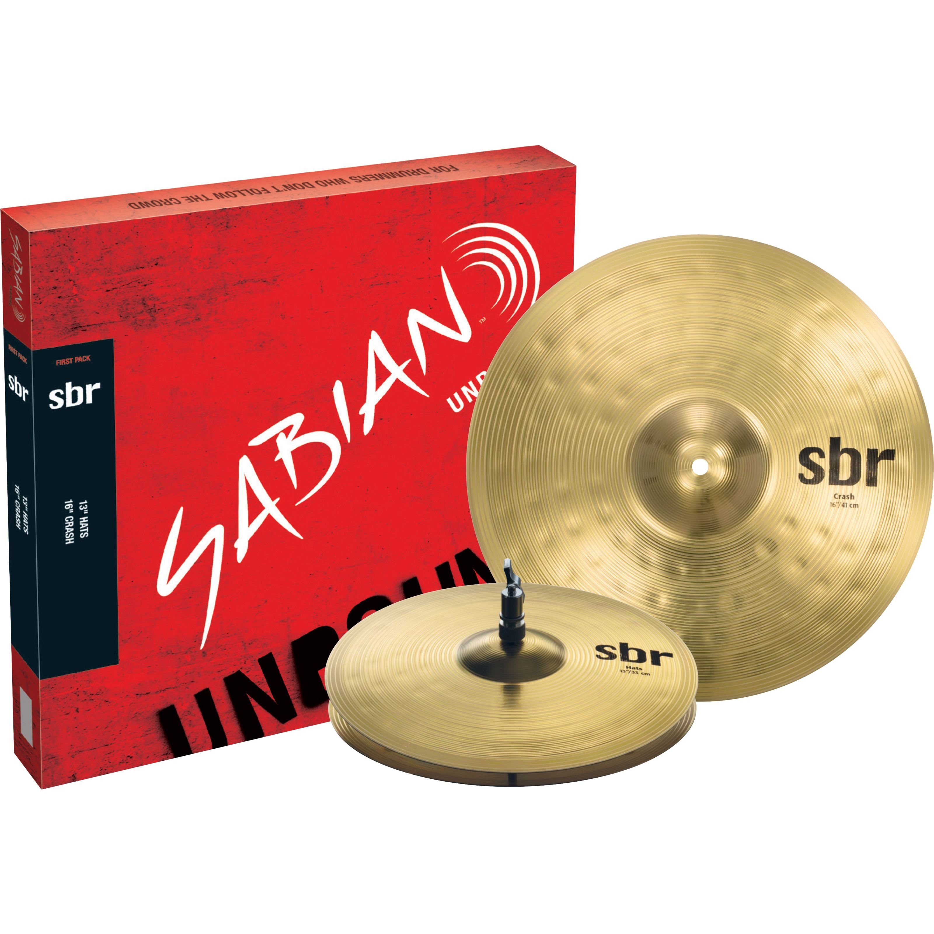 Sabian Becken, Cymbals, Cymbal Sets, sbr First Pack, 13" HiHat, 16" Crash - Becken Set