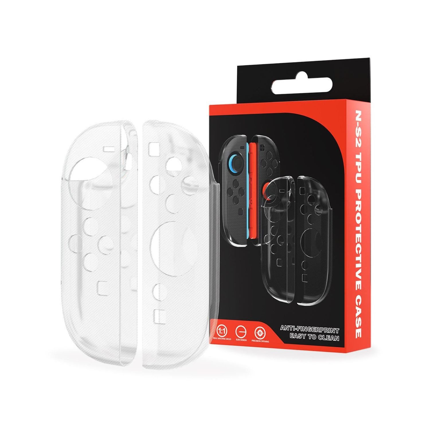 Wigento Handyhülle Für Nintendo Switch 2 Joy-Con Controller TPU Schutz Hülle Transparent, Transparente TPU-Schutzhülle mit Anti-Rutsch-Oberfläche