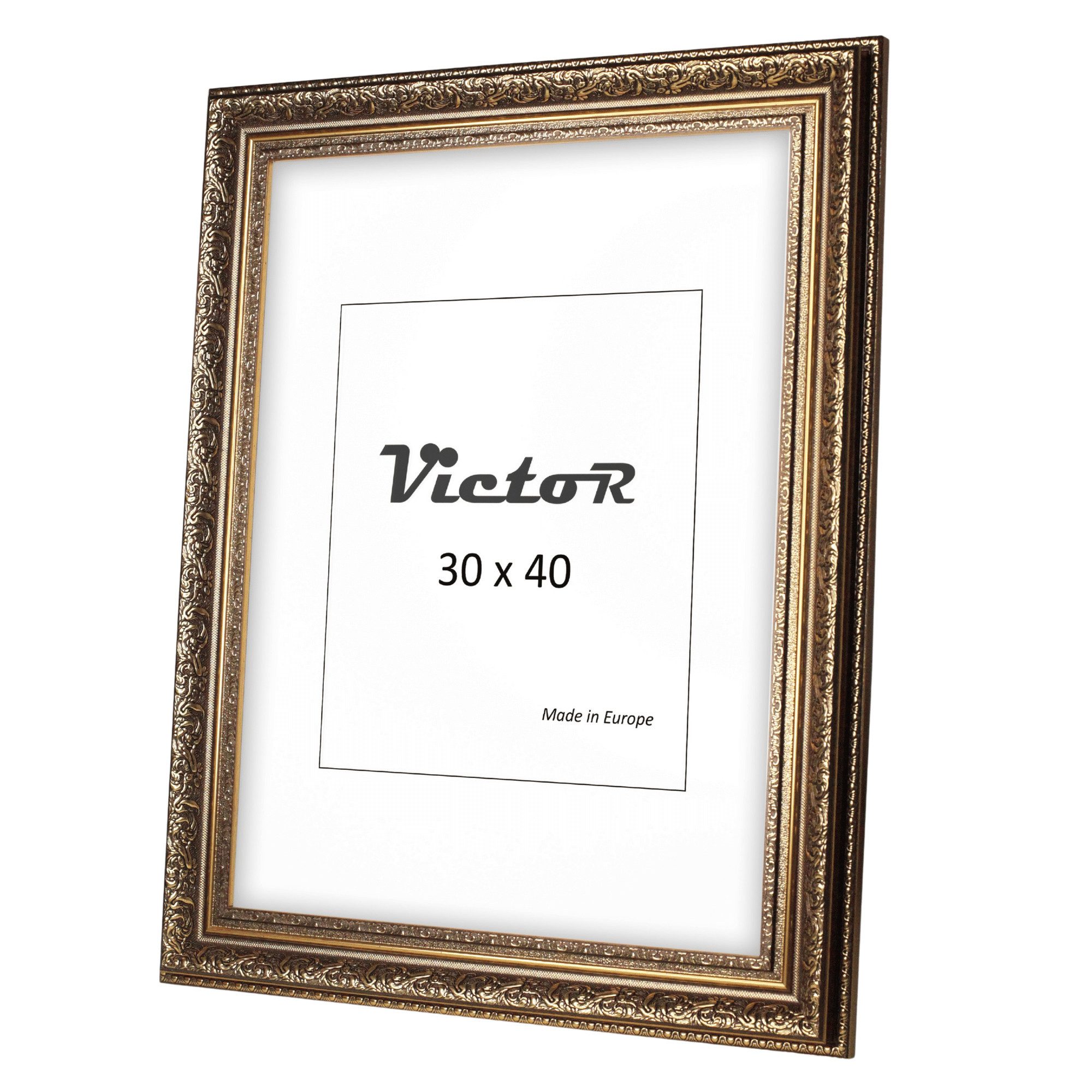 Victor (Zenith) Bilderrahmen Leonardo, Bilderrahmen Gold Braun 30x40 cm, Bilderrahmen A3 Antik