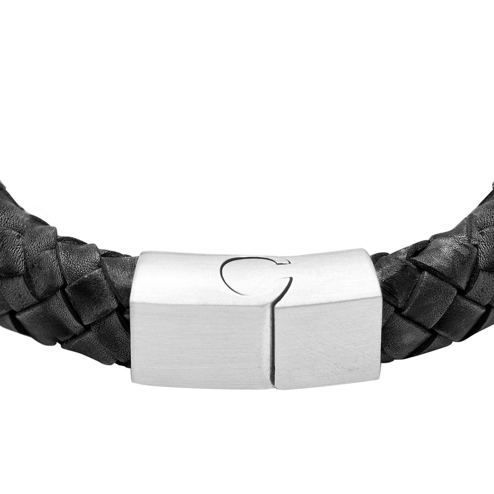 Heideman Armband inkl. Männerarmband, Echtlederarmband, Lederarmband Geschenkverpackung), Enno Männerlederarmband (Armband, schwarz