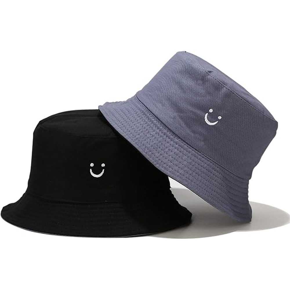 Coonoor Fischerhut Beidseitigem Bucket Hat Smile Unisex Sonnenhüte Sommerhut