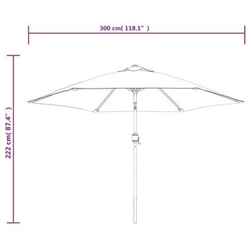 vidaXL Balkonsichtschutz Sonnenschirm mit Metall-Mast 300 cm Anthrazit