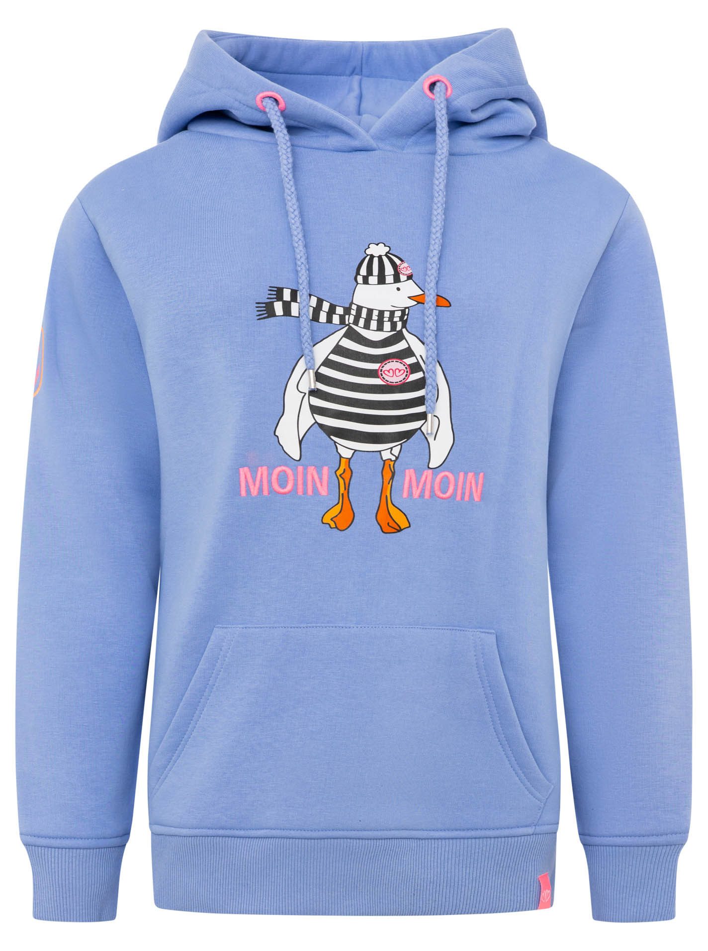 Zwillingsherz Hoodie "Moin Moin Möwe" mit nordischem Gruß, lustiger Möwe, Fronttasche