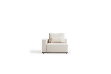 JVmoebel Big-Sofa Weißer Sechssitzer Luxus Textil Sofas Wohnzimmer Moderne, 4 Teile, Made in Europe