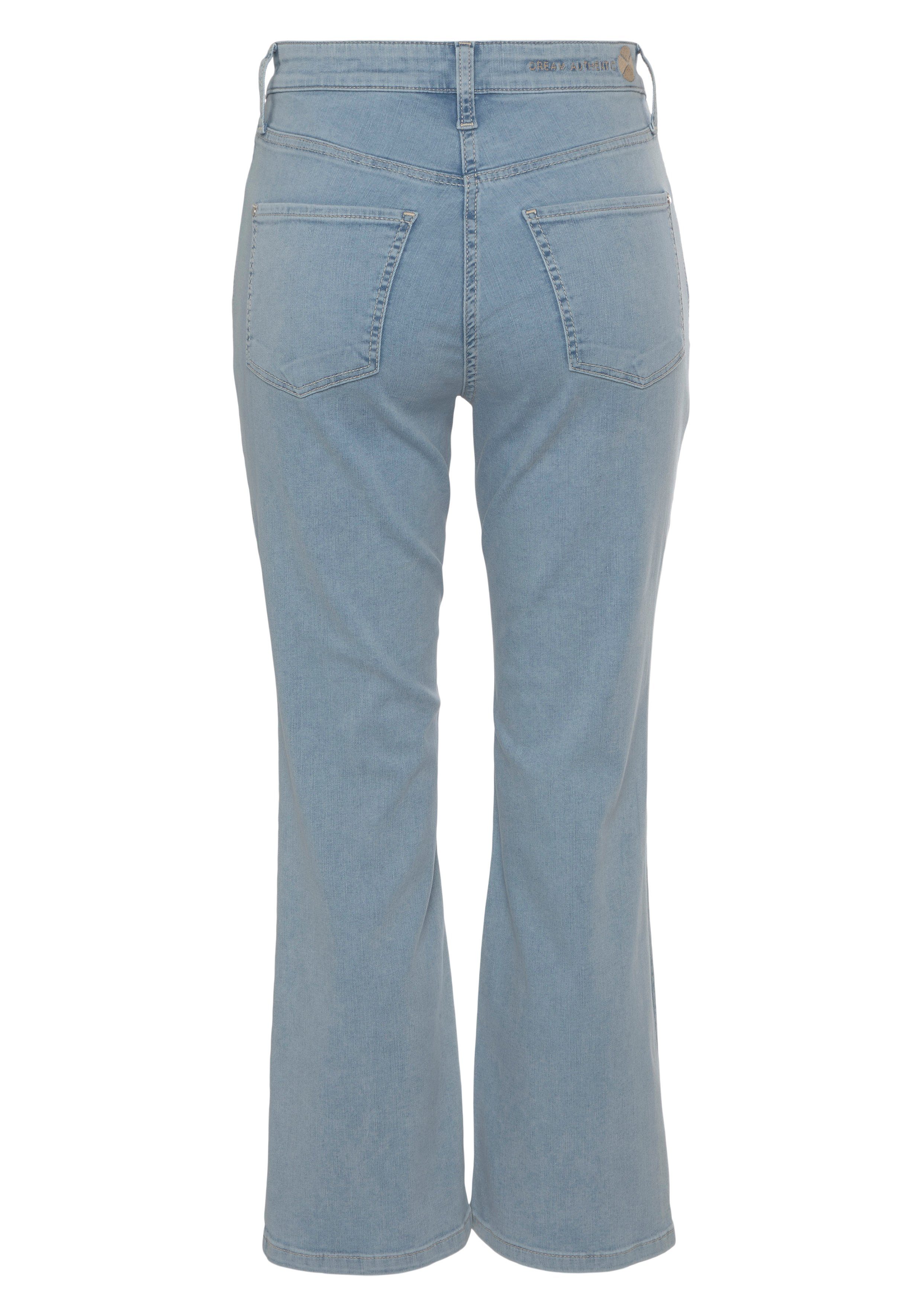 leicht 3/4-Jeans ausgestellt Dream verkürzt Saum modisch und MAC light blue Kick bleached