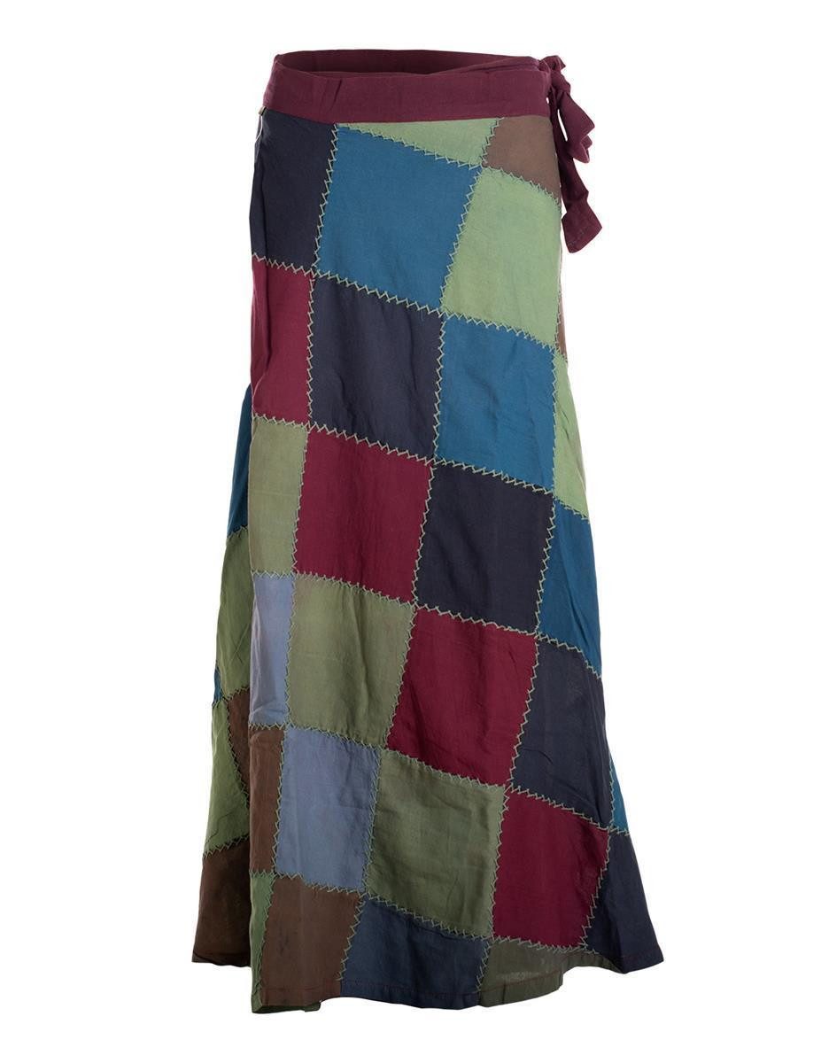 Vishes Wickelrock Langer Patchwork-Rock Wickel-Rock Wickel-Kleid günstig online kaufen