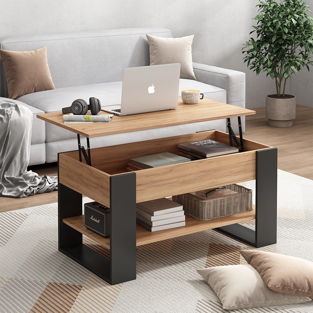 Vicco Couchtisch Lifto, Eiche/Anthrazit, 92 x 51 cm mit Liftfunktion (1-St)