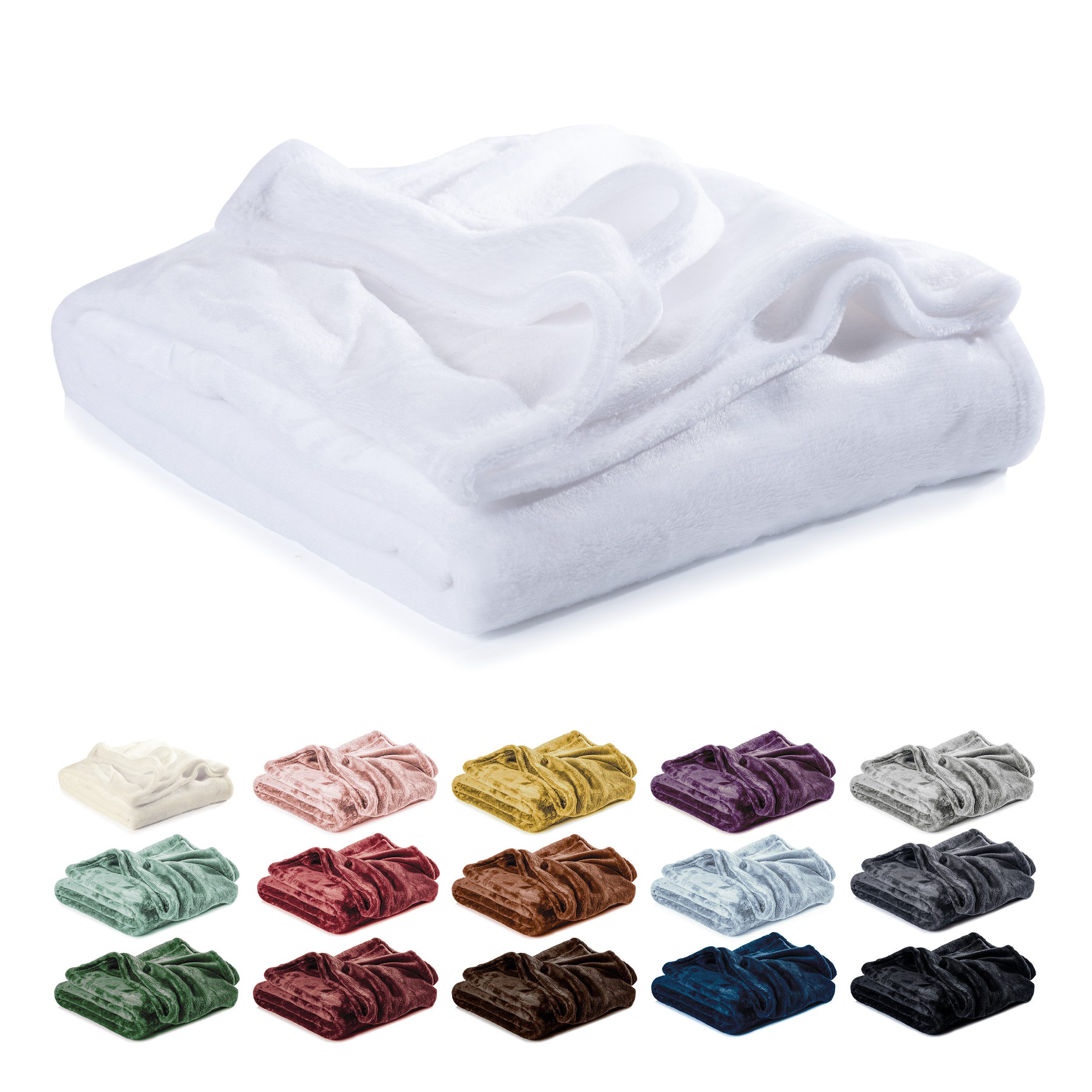 Wohndecke Kuscheldecke, Fleecedecke, Wolldecke flauschig und weich ...