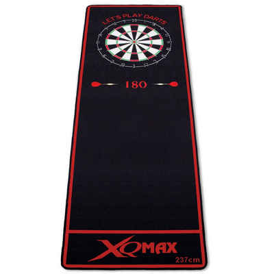 XQMAX Dartscheibe Turnier-Dartmatte rot/schwarz 237x80cm, (Teppich, mit Motiv), Dartteppich Dart Turnier Matte mit offiziellem Spielabstand