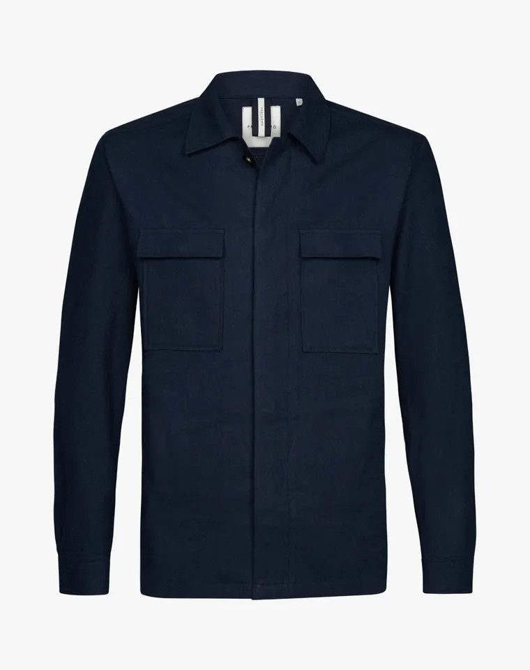 Profuomo Oversize-Shirt OVERSHIRT LINEN NAVY