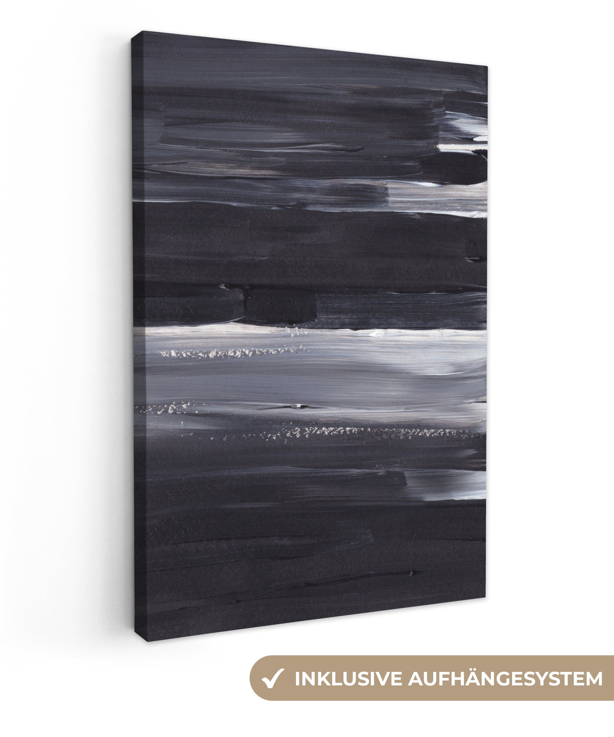 OneMillionCanvasses® Leinwandbild Farbe - Abstrakt - Schwarz, Fotodruck (1 günstig online kaufen