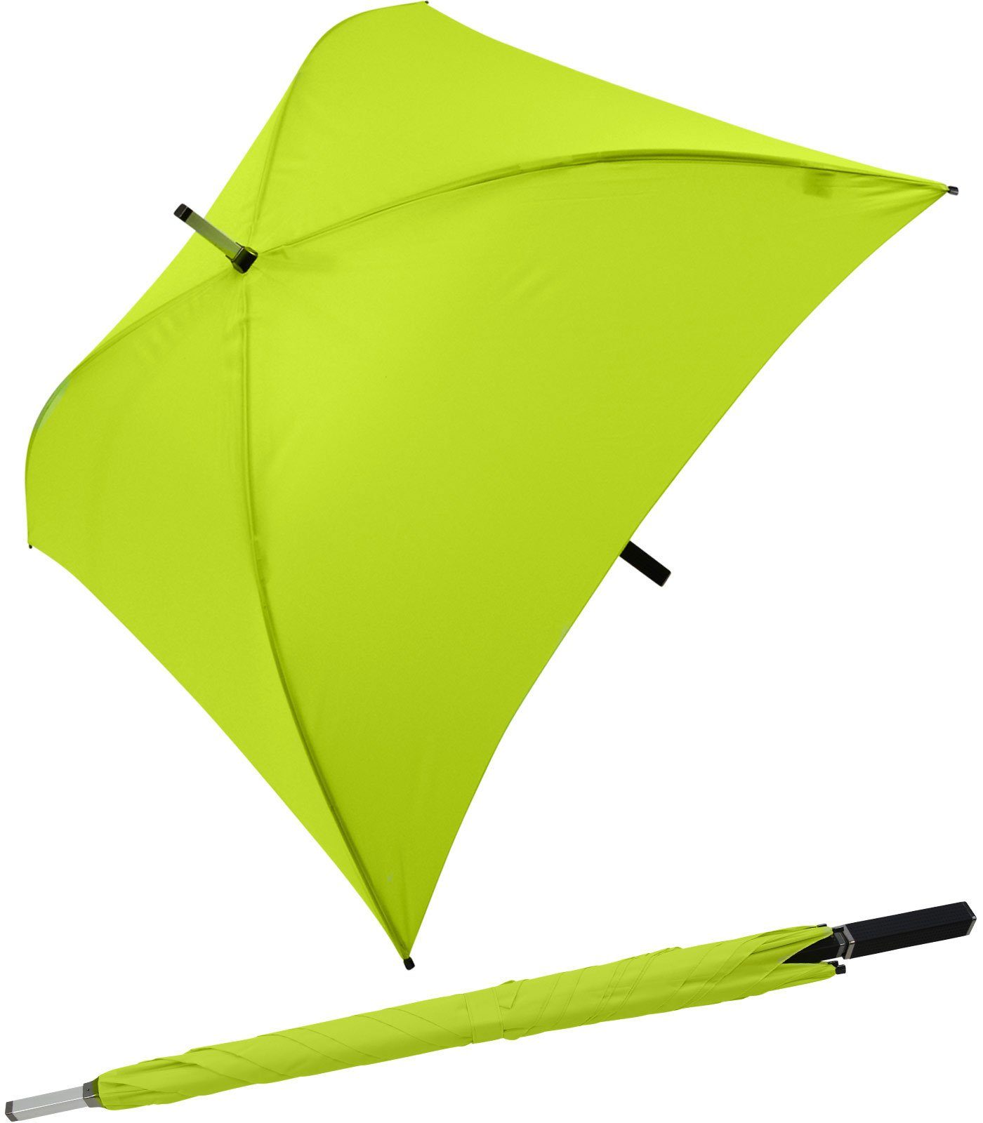 Impliva Langregenschirm All Square® besondere der Regenschirm hellgrün Regenschirm, ganz voll quadratischer