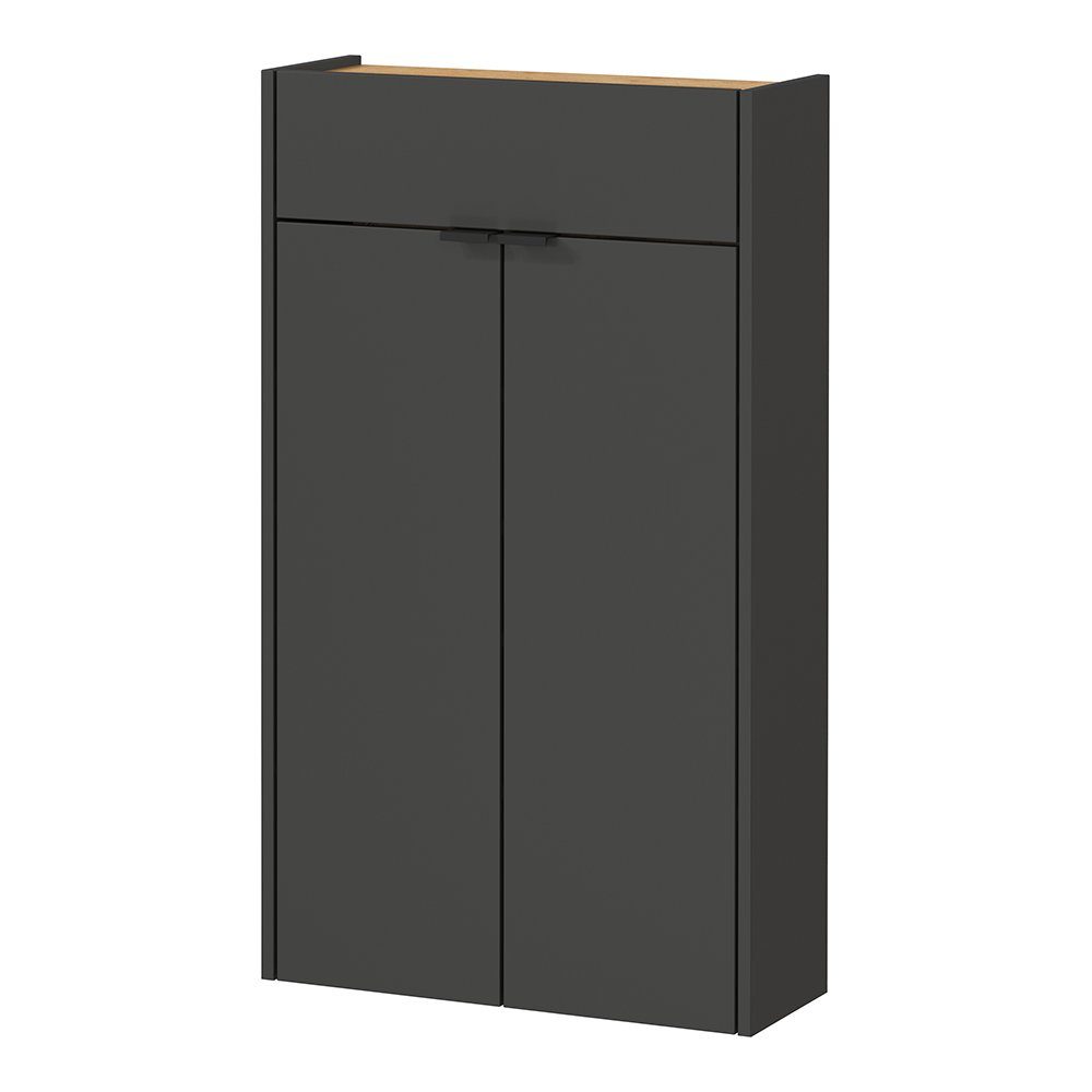 Lomadox Schuhschrank ABERDEEN-01 graphit mit Eiche Nb., ideal für schmale F günstig online kaufen