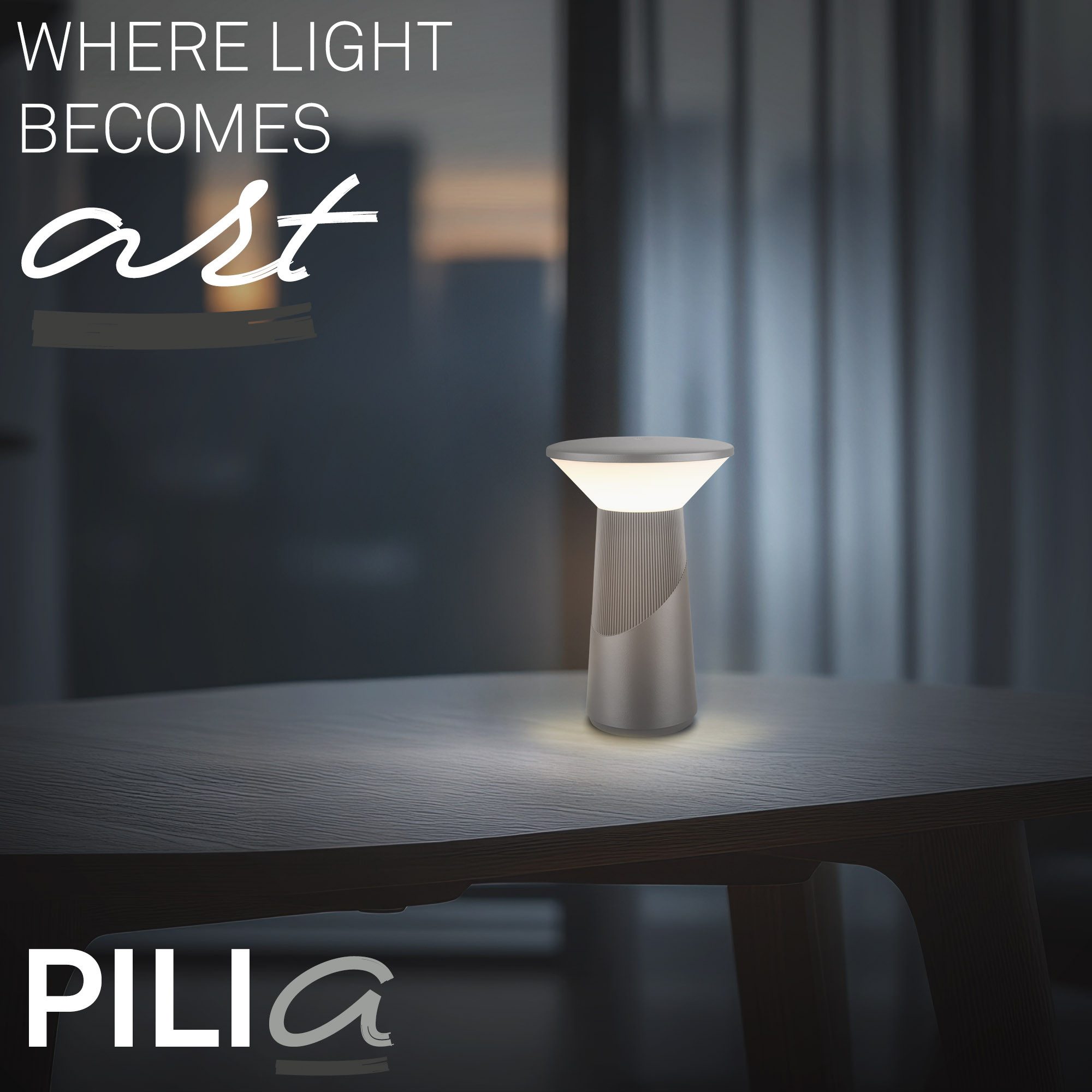 Briloner Leuchten LED Tischleuchte Tischlampe kabellos Akku USB-C Touch dimmbar Design Award, LED wechselbar, 2700K, 15x24 cm, Akku tauschbar, Indoor/Outdoor, Wohnzimmer, Balkon