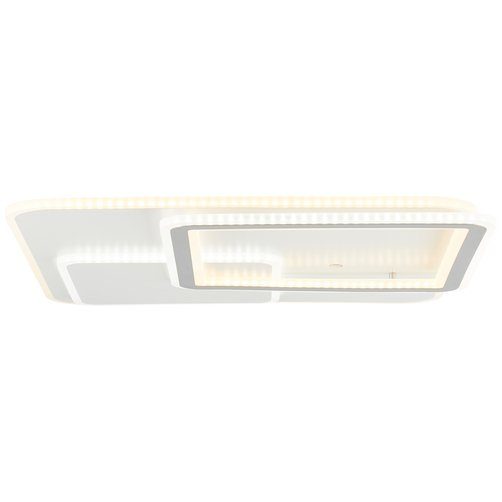 weiß/grau über Deckenleuchte LED Savare, Brilliant LED Fernbedienung, Nachtlicht, wechselbar, Tageslichtweiß, dimmbar Metall/Acryl,