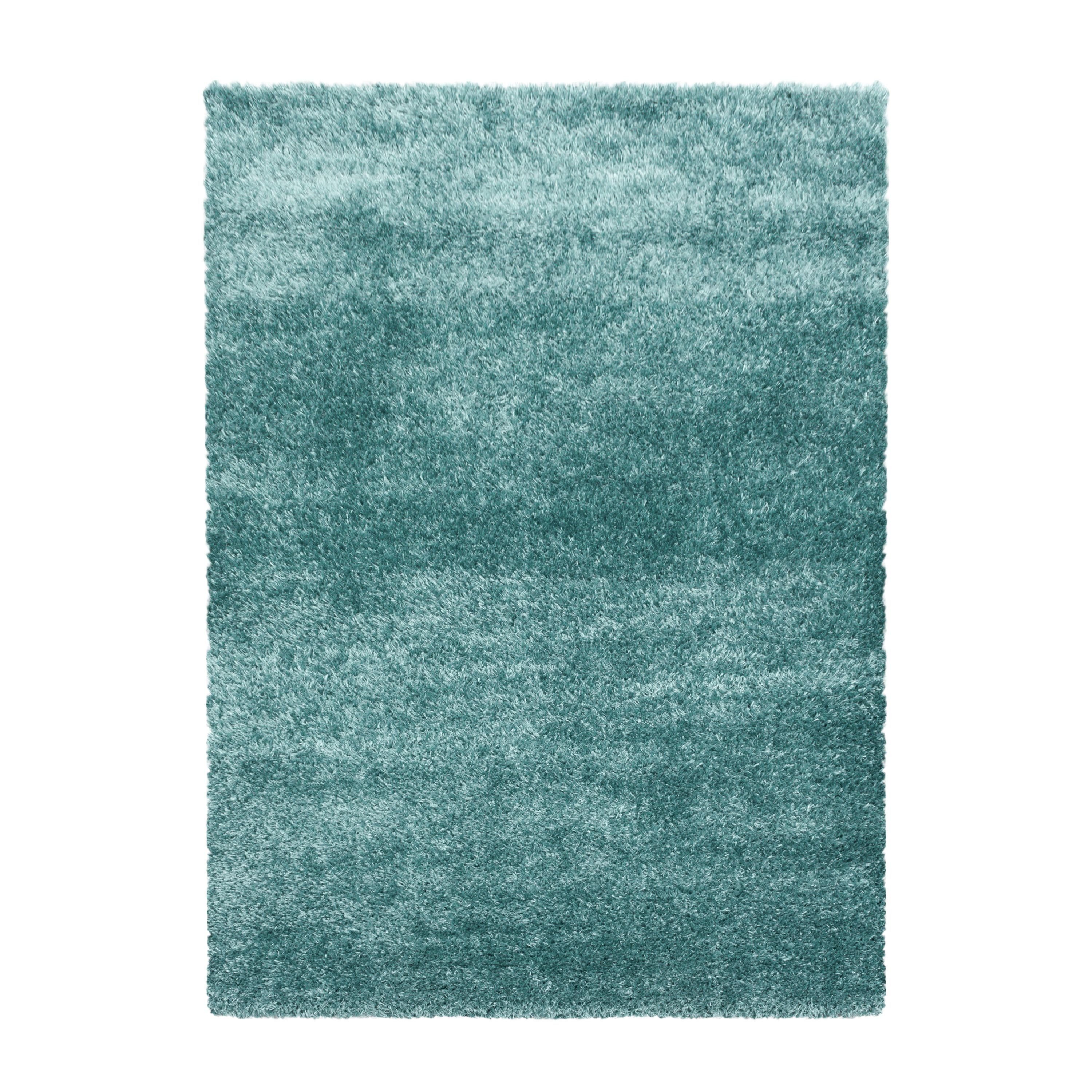 Unicolor Läufer, Höhe: Wohnzimmer Teppich mm, Teppich Teppium, 50 - Einfarbig, Aqua