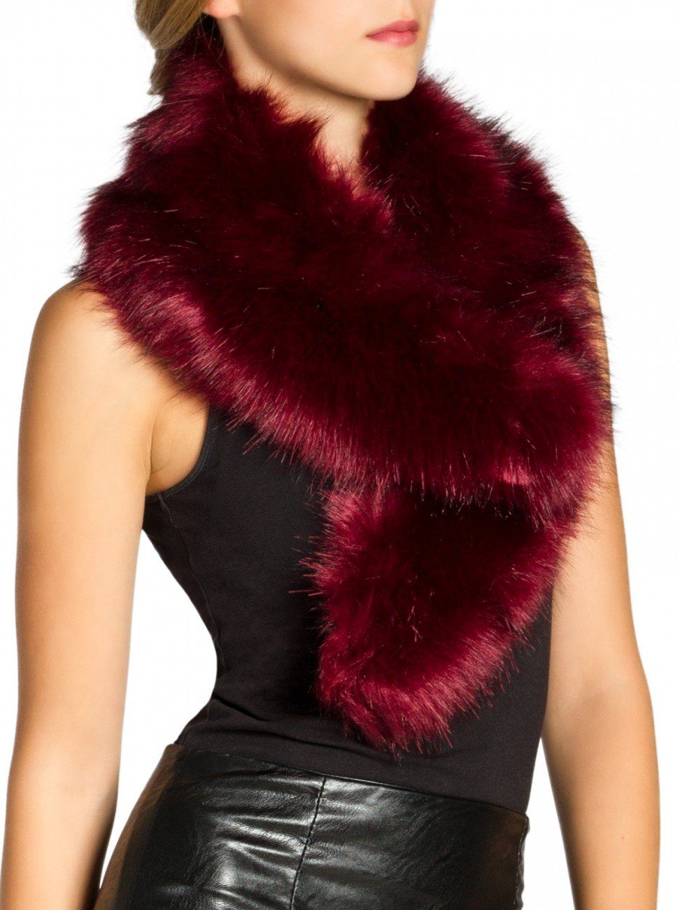 Caspar Modeschal STO001 Damen Kunst Pelzkragen günstig online kaufen