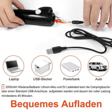 AUFUN Gartendusche Campingdusche Handbrause mit Tauchpumpe (inkl. 2200mAh wiederaufladbarer & USB-Ladekabel, 1 St)