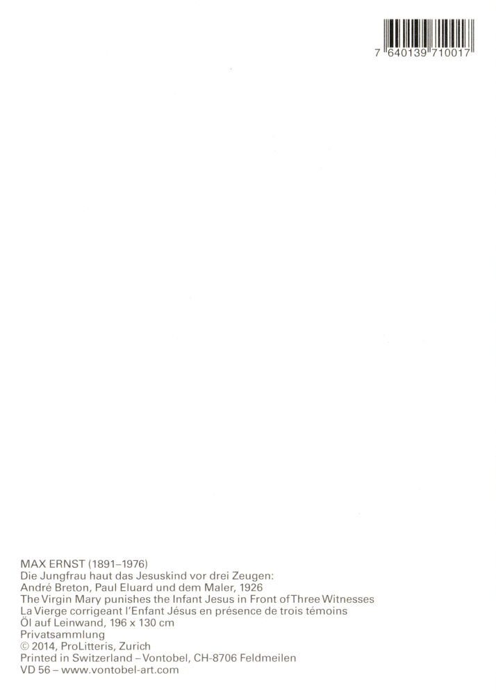 Zeugen" vor "Die Postkarte Jesuskind Jungfrau Kunstkarte Max Ernst haut das drei