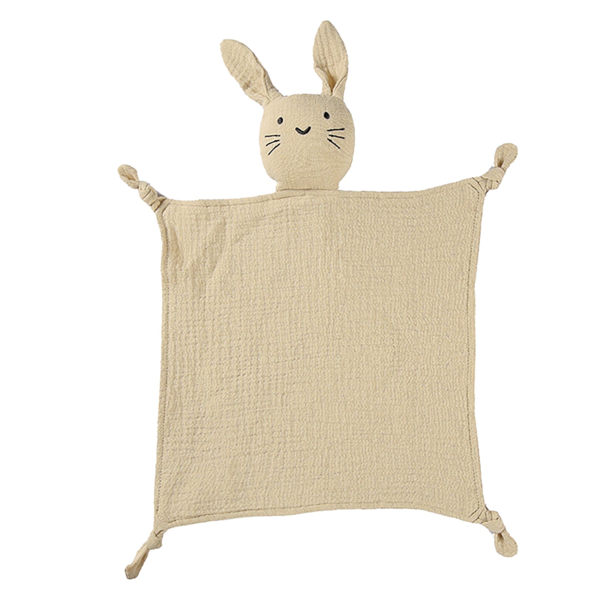 Angel's Baby Schmusetuch Schnuffeltuch, Schlafhilfe aus kuschelweicher Baumwolle mit Hasenmotiv, (Set, 1-tlg) beige
