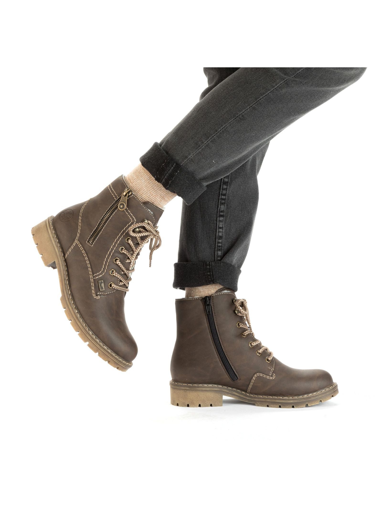 Rieker Rieker Stiefelette Lederimitat Schnürstiefelette