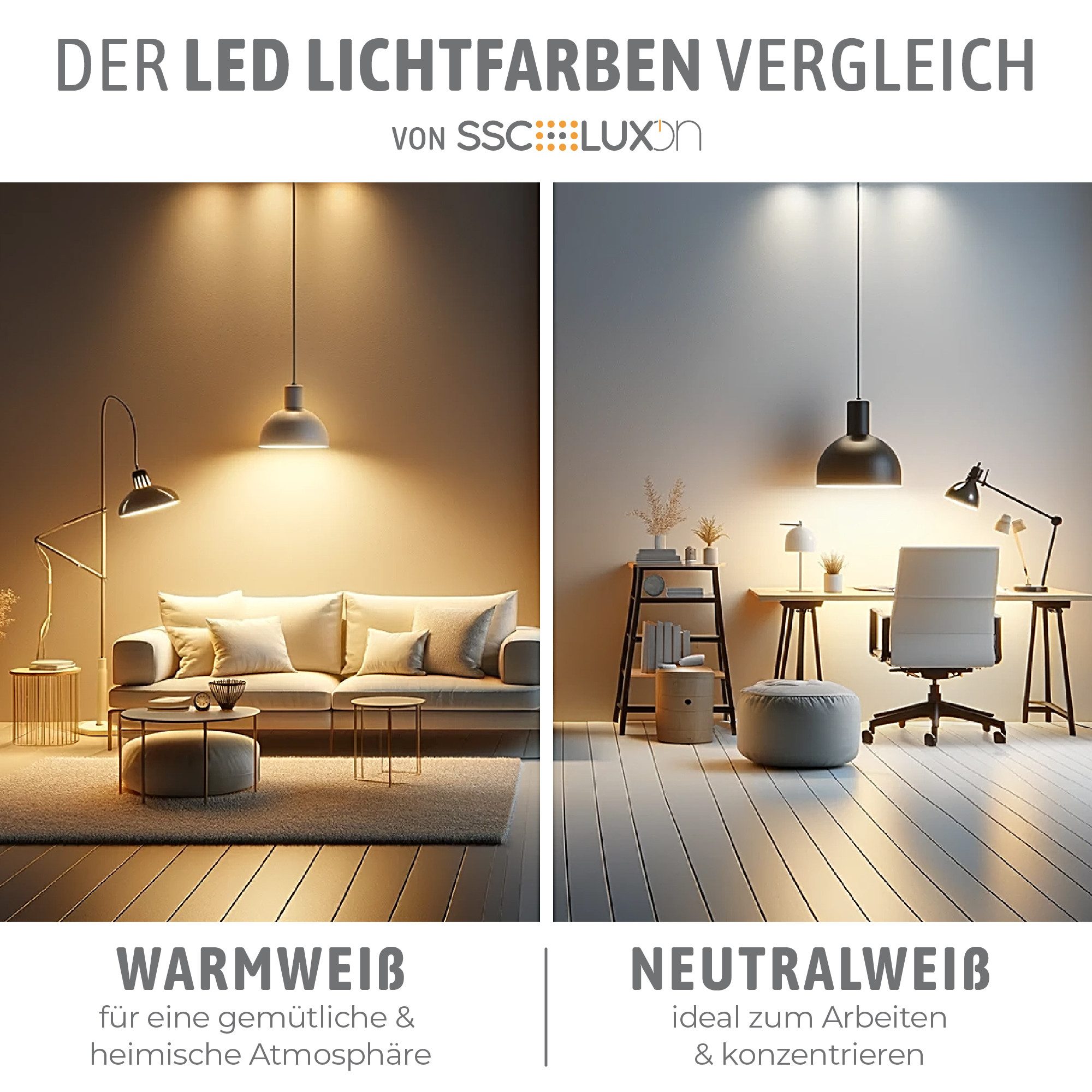 SSC-LUXon LED Aufbaustrahler VORA Deckenspot flach schwarz inkl. GX53 LED 5W neutralweiß, Neutralweiß