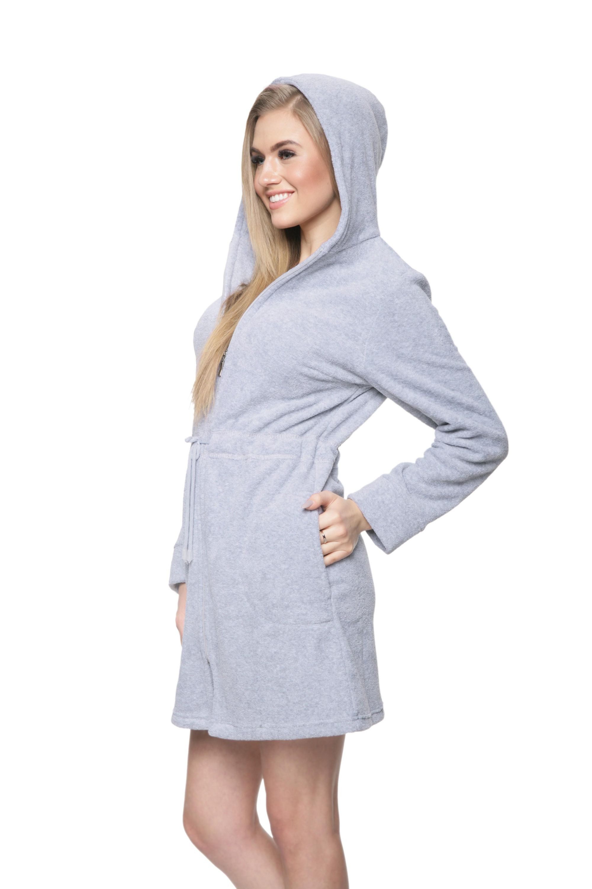 Aquarti Damenbademantel Aquarti Damen Morgenmantel Bademantel mit Kapuze un günstig online kaufen